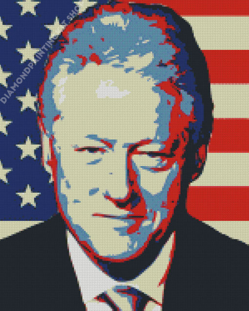 Bill Clinton Pop Art Diamond Painting