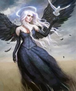 Black Angel And Bird Diamond Painting