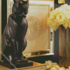 Black Art Deco Cat Diamond Painting