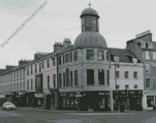 Black And White Cupar Streets Diamond Painting