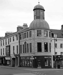 Black And White Cupar Streets Diamond Painting