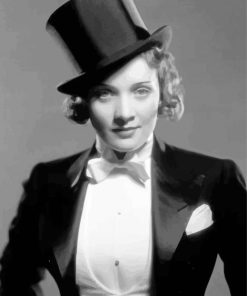 Black And White Marlene Dietrich Diamond Painting