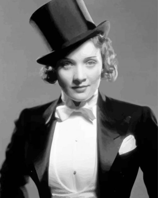 Black And White Marlene Dietrich Diamond Painting