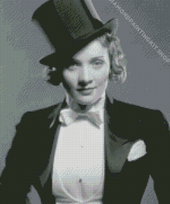 Black And White Marlene Dietrich Diamond Painting