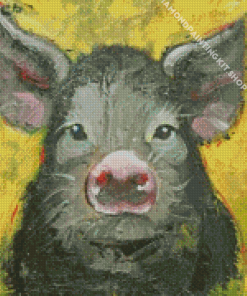 Black Pig Diamond Painting