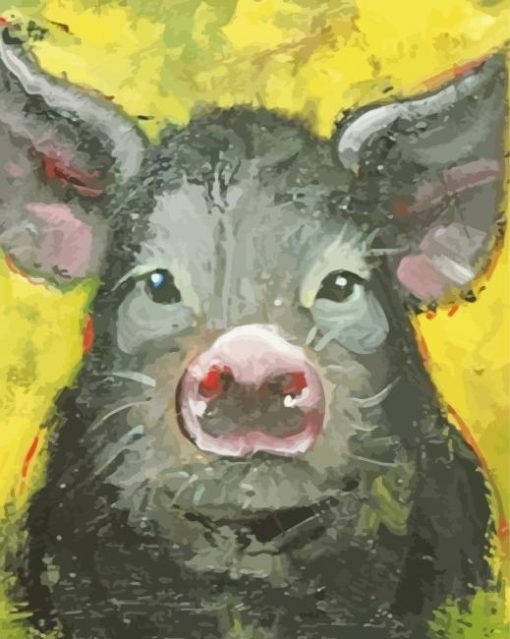 Black Pig Diamond Painting