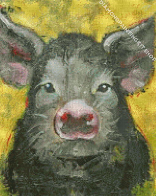 Black Pig Diamond Painting