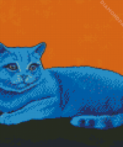 Blue Cat Diamond Painting