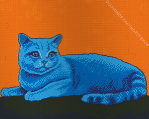 Blue Cat Diamond Painting