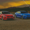 Blue And Red Kia Stinger Diamond Painting