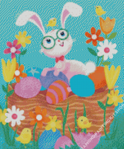 Bunny With Eggs Diamond Painting