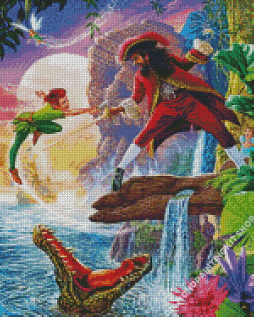 Captain Hook Fighting With Peter Pan Diamond Painting