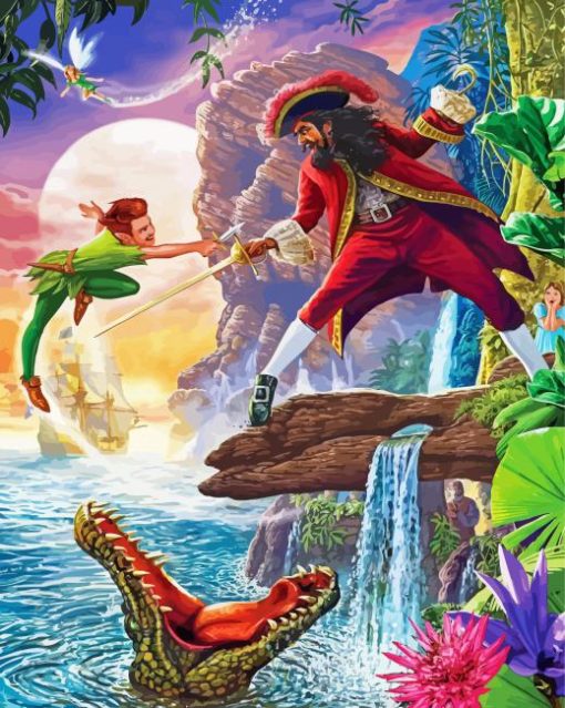 Captain Hook Fighting With Peter Pan Diamond Painting