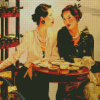 Classic Women Drinking Coffee Diamond Painting