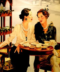 Classic Women Drinking Coffee Diamond Painting