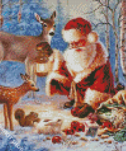 Claus Santa Animals Diamond Painting