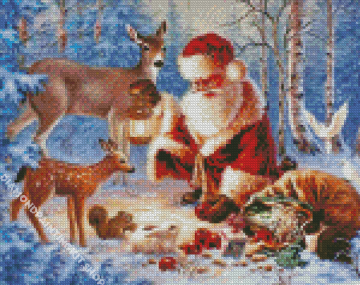 Claus Santa Animals Diamond Painting