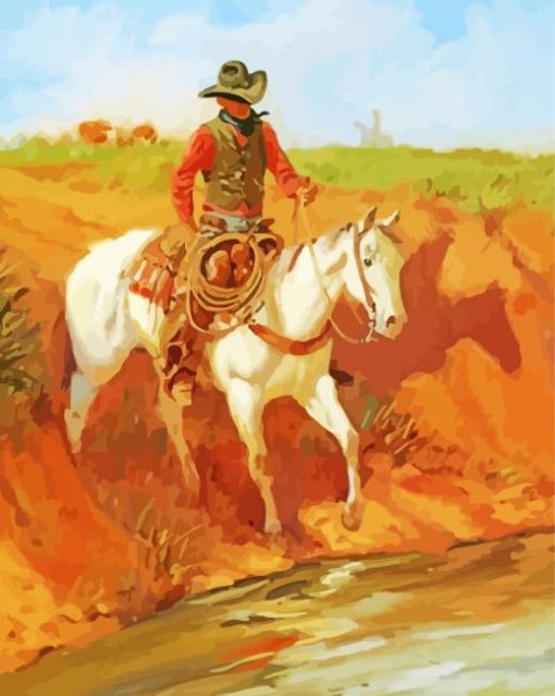 Cowboy In Arizona Art Diamond Painting