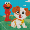 Elmo And Puppy Sesame Street Diamond Painting