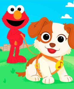 Elmo And Puppy Sesame Street Diamond Painting