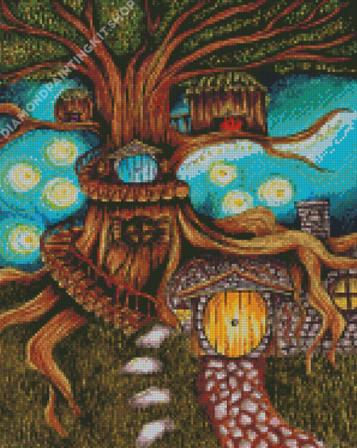 Fairy Houses Art Diamond Painting