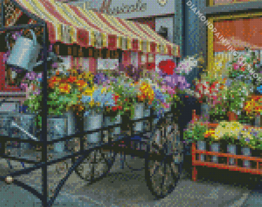 Flowers Cart Diamond Painting