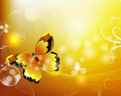 Gold Butterfly Diamond Painting