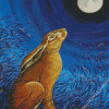 Hare And Moon In Starry Night Diamond Painting