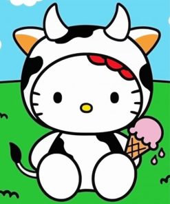 Hello Kitty Cow Diamond Painting