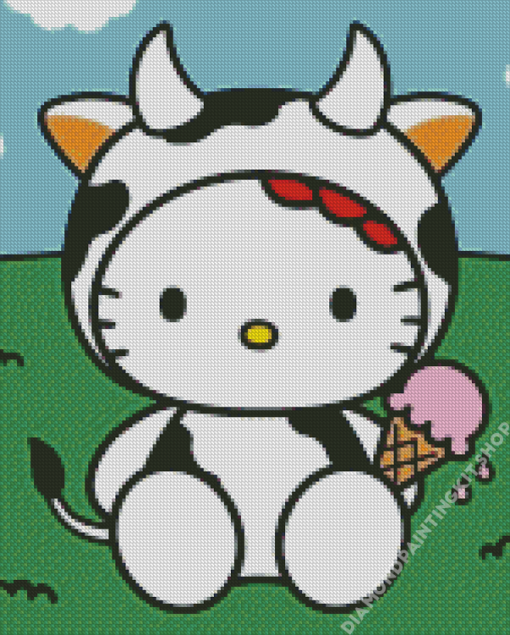 Hello Kitty Cow Diamond Painting