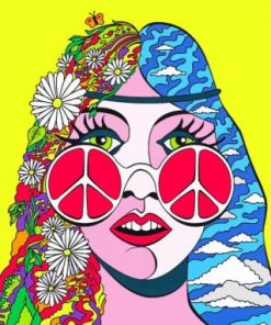 Hippie Girl Art Diamond Painting