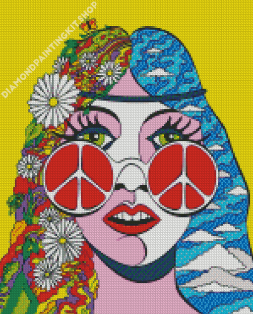 Hippie Girl Art Diamond Painting