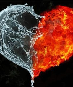 Ice And Fire Heart Diamond Painting