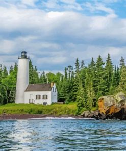 Isle Royale Lake Lighthouse Diamond Painting