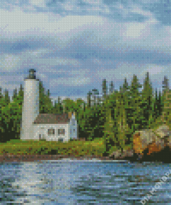 Isle Royale Lake Lighthouse Diamond Painting