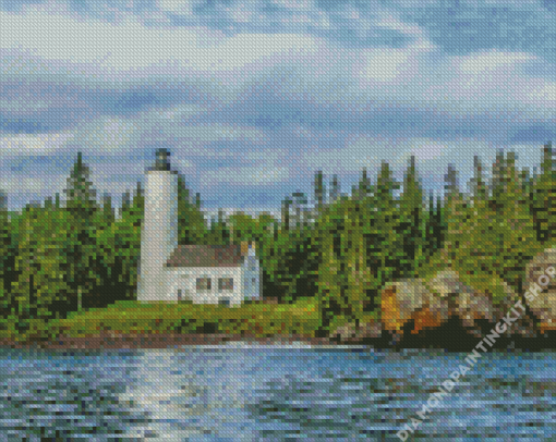 Isle Royale Lake Lighthouse Diamond Painting