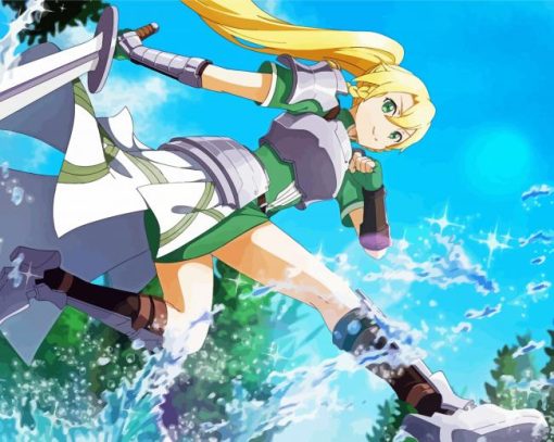 Leafa Online Game Character Diamond Painting