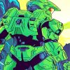 Master Chief Halo Video Game Diamond Painting