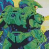 Master Chief Halo Video Game Diamond Painting