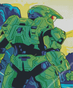 Master Chief Halo Video Game Diamond Painting