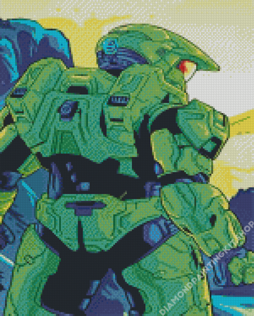 Master Chief Halo Video Game Diamond Painting