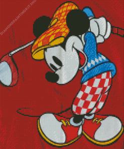 Mickey Mouse Golfing Diamond Painting