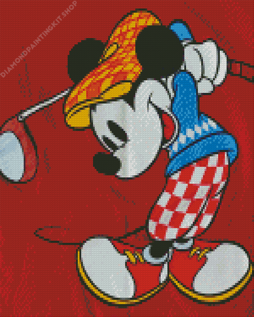 Mickey Mouse Golfing Diamond Painting