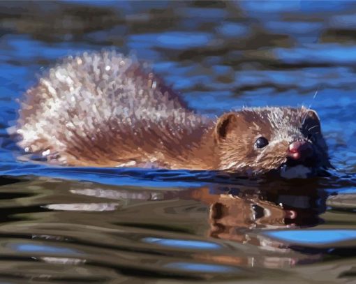 Mink Swimming Diamond Painting