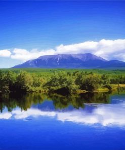 Mount Katahdin With Blue Lake And Sky Diamond Painting