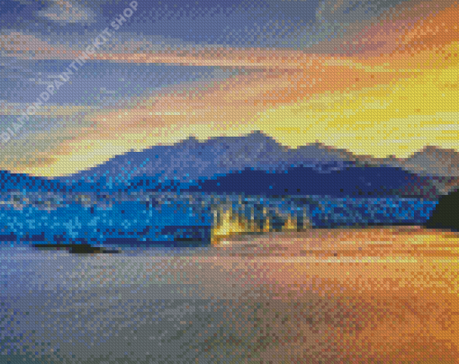 Mountains Juneau Alaska Sunset Diamond Painting