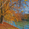 Munich Golden Leaves Promenade Diamond Painting