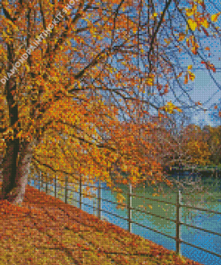 Munich Golden Leaves Promenade Diamond Painting