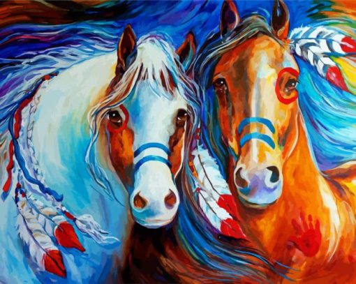 Native American Horses Diamond Painting