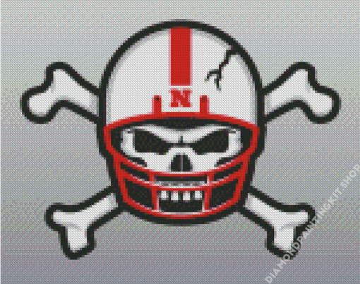 Nebraska Huskers Blackshirts Skull Diamond Painting